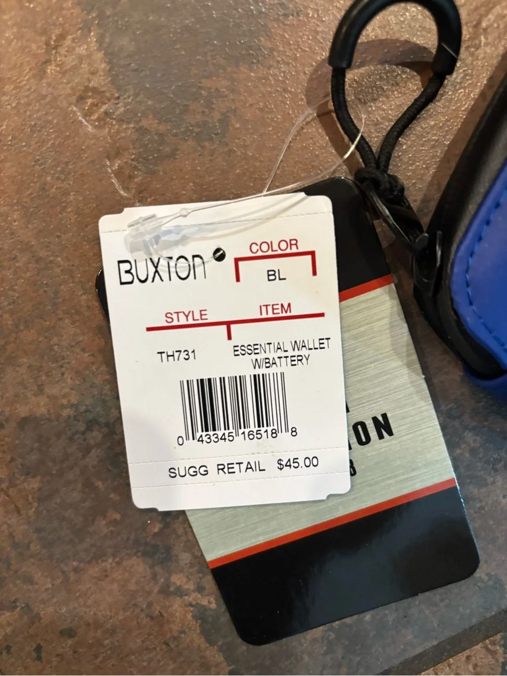 Buxton Blue Zip-Around Wallet